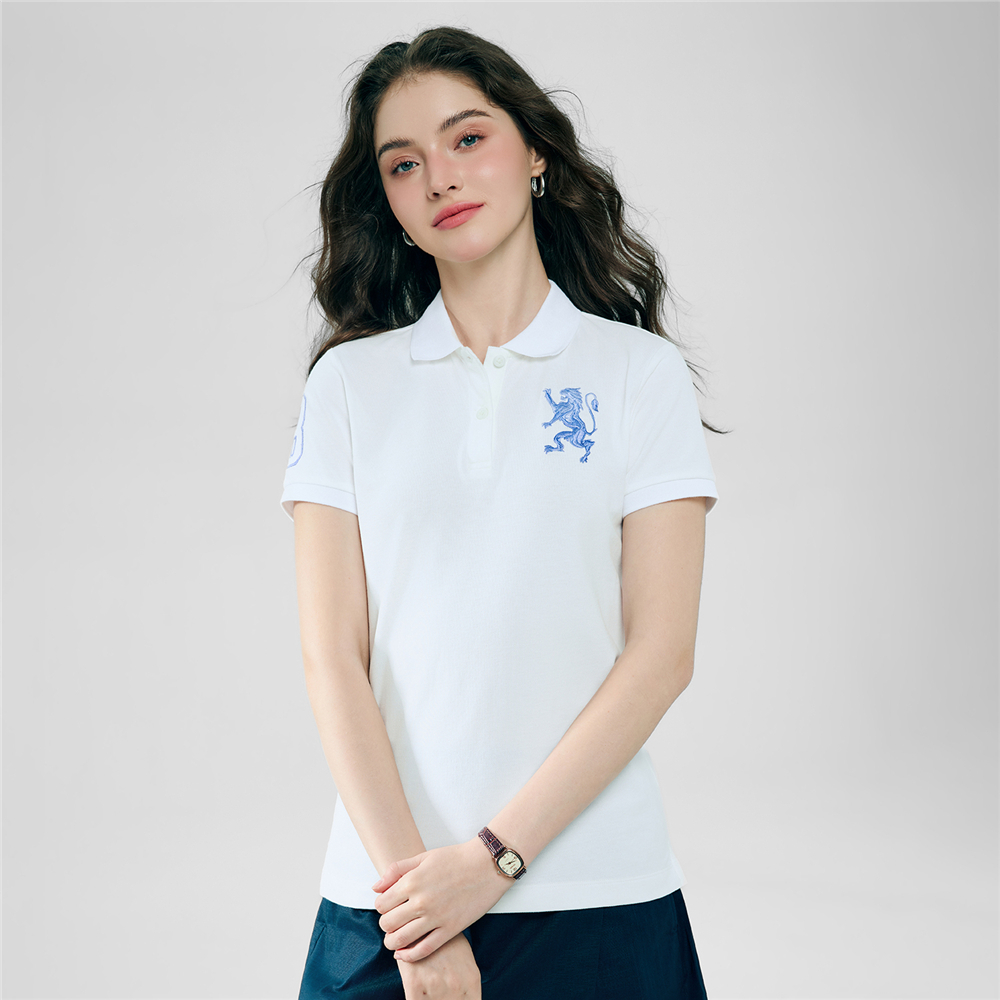 GIORDANO เสื้อโปโลผู้หญิง Women's Slim 3D Lion Polo 05316222