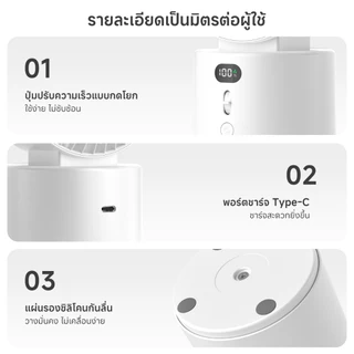Simplus พัดโต๊ะ ลม 6m/s สั่นซ้ายขวา-บนล่าง พัดกว้างขวาง แบต์ยืนต่อ 8.5 ชั่วโมง มอเตอร์ทองแดง ปรับได้ 100ระดับ DFSH022
