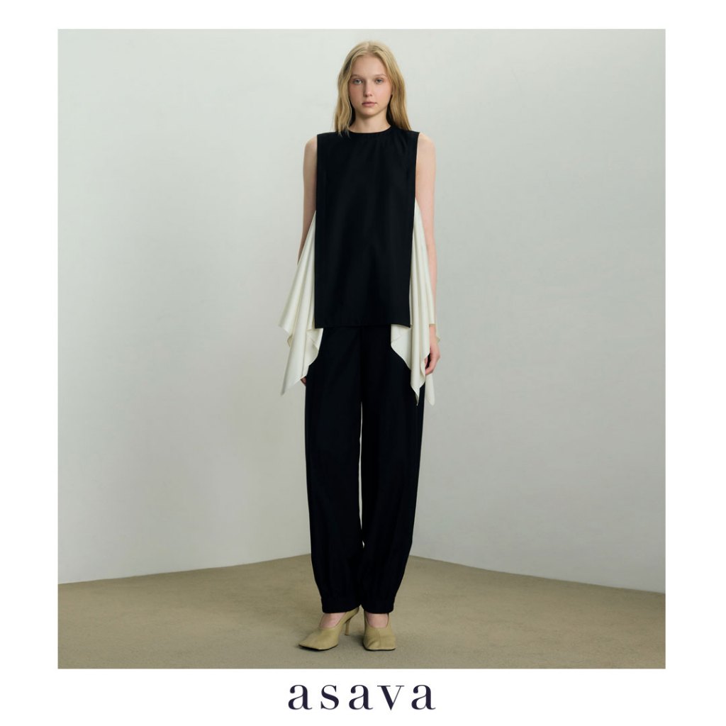 [asava ss26] Mavis Harem Pants กางเกงผู้หญิง ทรงฮาเรม ขายาว เอวสูง กระเป๋าข้าง แต่งปลายขาจั๊มพ์ ซิปแ