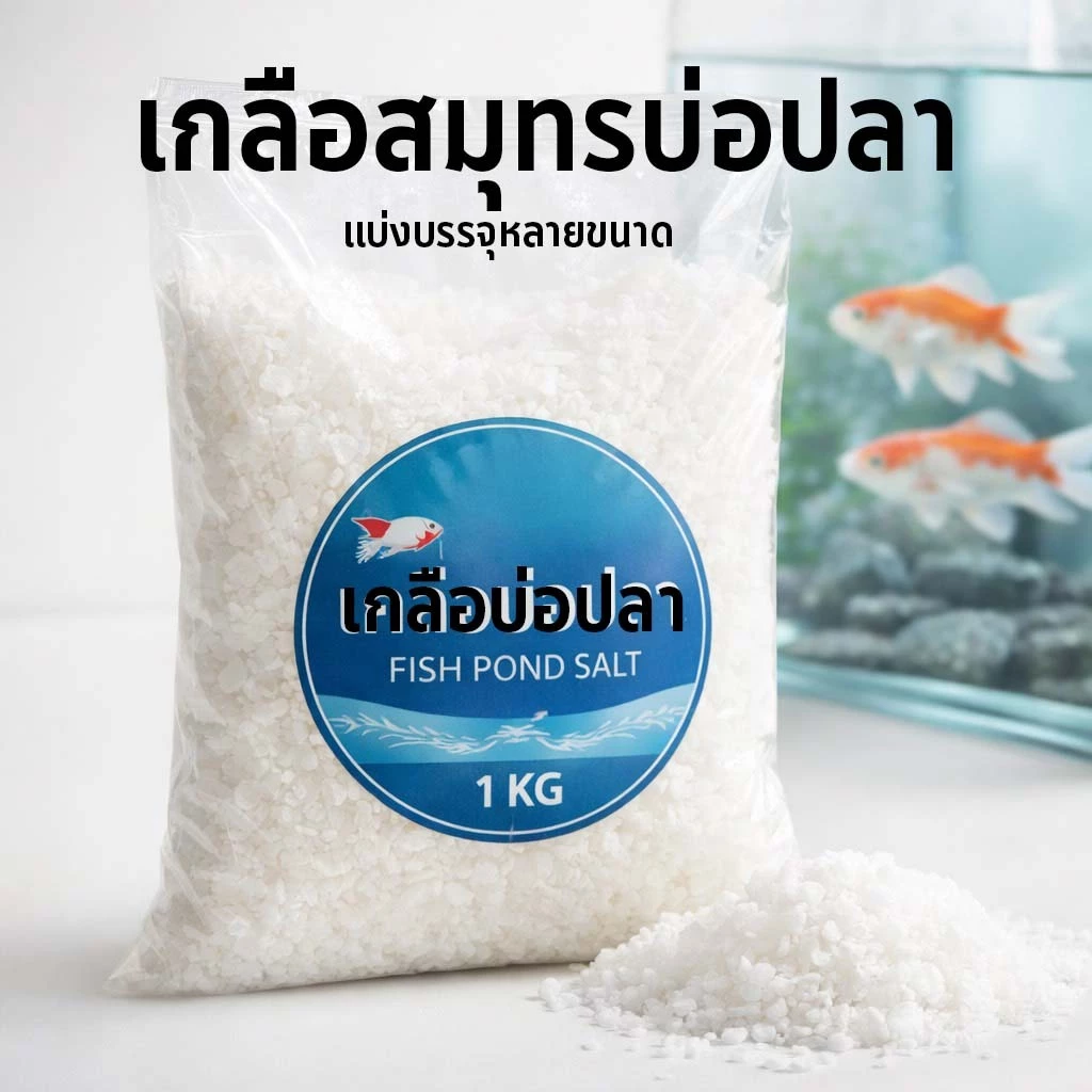 เกลือสมุทร เกลือบ่อปลา แบ่งบรรจุ มีหลายขนาด