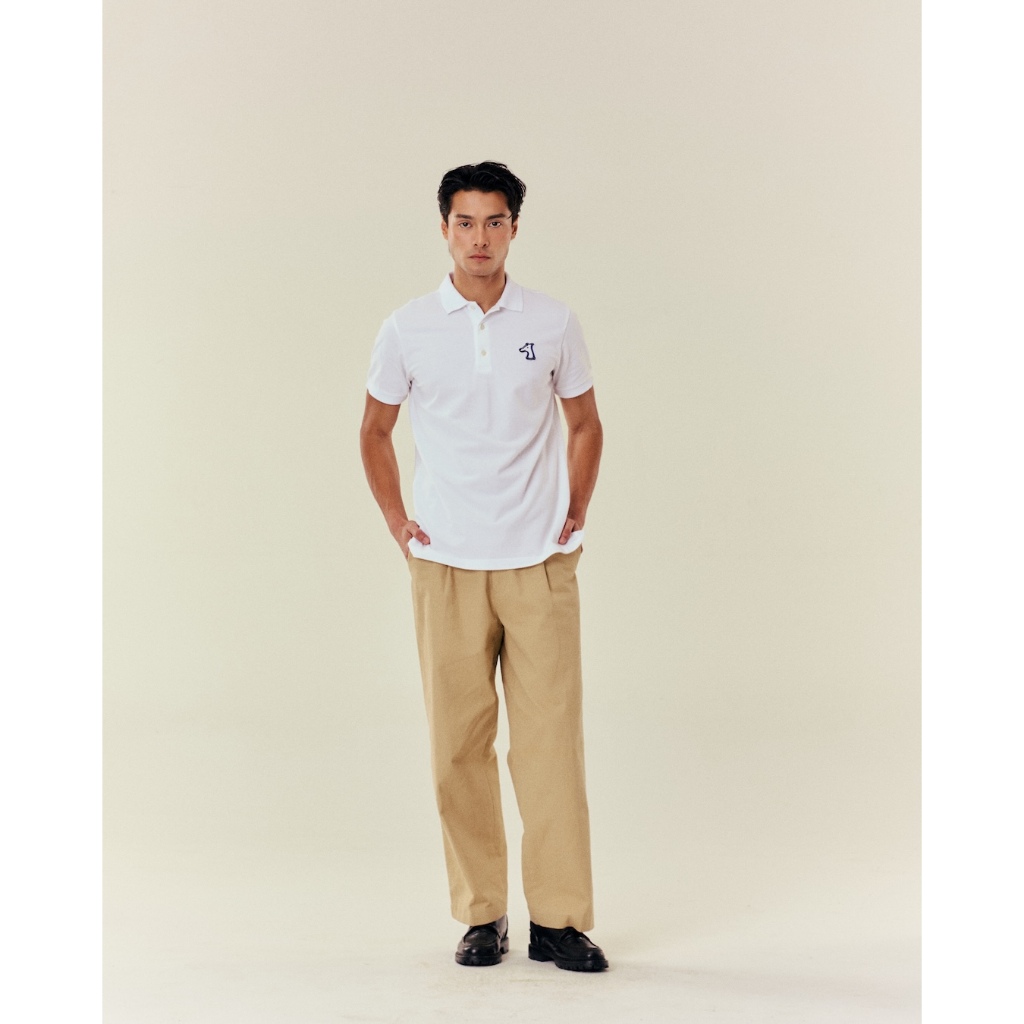 S26MD SMILEYHOUND SOLID RIBBED RIBBON LOGO POLO SHIRT