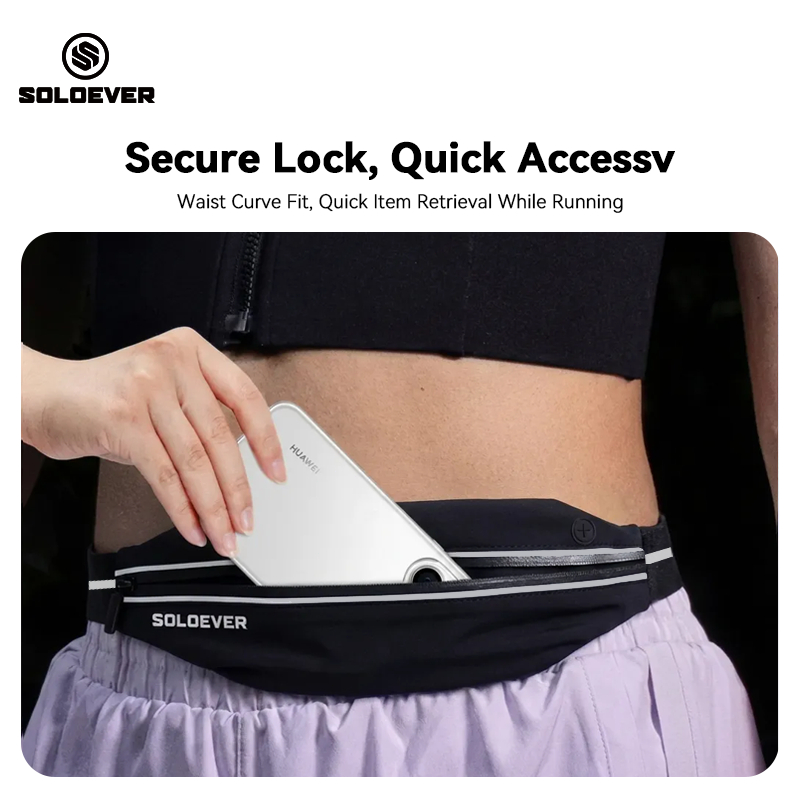 SOLOEVER IPX8 กระเป๋าคาดเอวออกกำลังกาย กันน้ำ เบา ไม่เด้ง