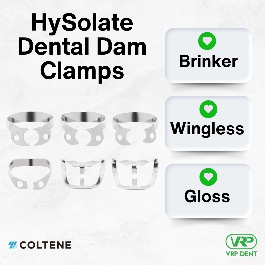 HySolate Dental Dam Clamps WINGLESS Gloss Brinker CTA-H010xx