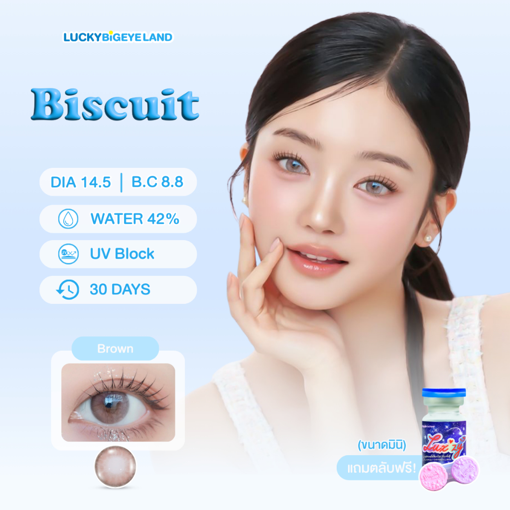 คอนแทคเลนส์ Biscuit Choco (Luxzy) ขนาดมินิ 💙 ธรรมชาติมากๆ