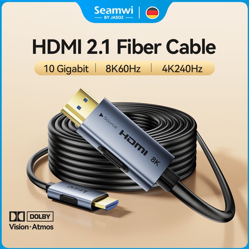 ⚡ส่งจาก กทม⚡Seamwi Fiber Optical HDMI 8K 2.1 Cable,8K/60Hz 4K/240Hz HDR,48Gbps ความยาว 5-50m
