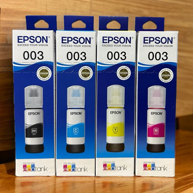 หมึกเติมแท้ Epson 003 หมึกพิมพ์สำหรับปริ้นเตอร์ L1110,L3100,L3101,L3110,L3150,L5190) 4 สี