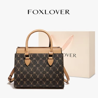 FOXLOVER กระเป๋าสะพายไหล่ดีไซน์ทันสมัยเรียบง่าย กระเป๋าถือหนังแท้ ของขวัญที่สมบูรณ์แบบสำหรับผู้หญิง