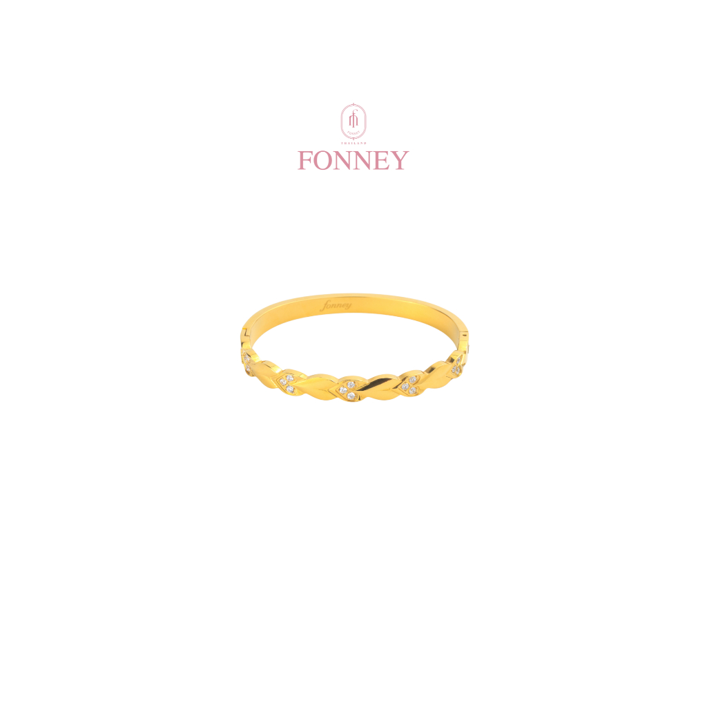 BL-15Fonney กำไลข้อมือสแตนเลสแท้ ไม่ลอก ไม่ดำ ใส่อาบน้ำโดนน้ำหอมได้