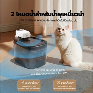 😺 น้ำพุแมว น้ำพุแมวไร้สาย น้ำพุแมวอัตโนมัติ น้ำพุเหนี่ยวนำ UVCฆ่าเชื้อโรค ระบบกรอง 5ชั้น น้ําแมว