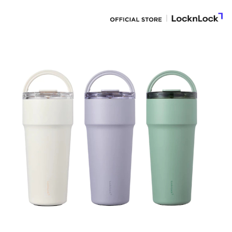 LocknLock ceramic - แก้วน้ำเก็บอุณหภูมิ เคลือบเซรามิก Metro Cafe Top Handle 710Ml / 900ml. รุ่น LHC4419