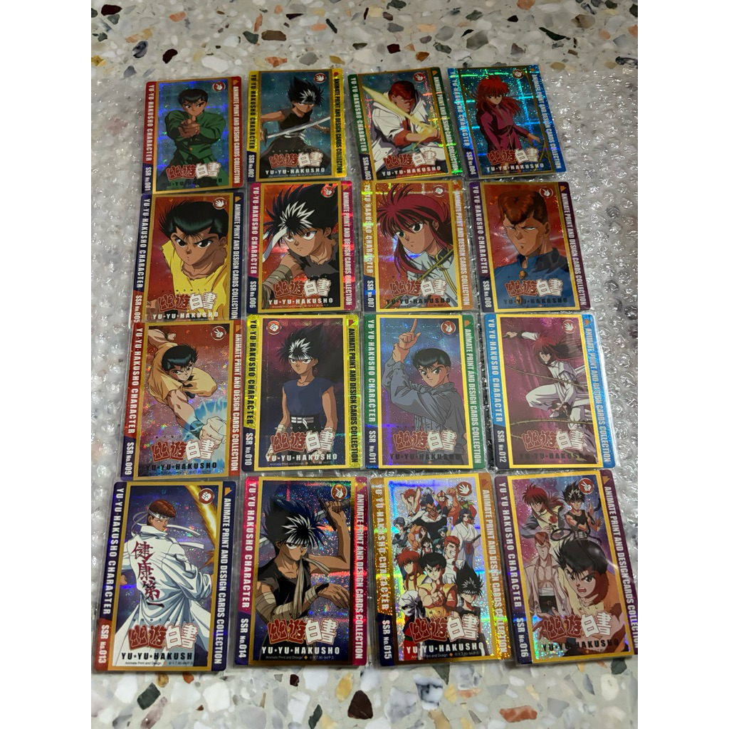 การ์ดSSR คนเก่งฟ้าประทาน Yu Yu Hakusho ครบชุด16ใบ