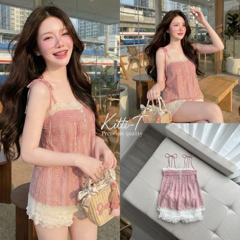 Set 2 ชิ้น เสื้อ+กางเกง หวานละมุนตุน