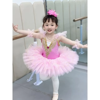 ชุดบัลเล่ต์เด็ก ชุดเต้นระบำ สีฟ้าสดใส สวยหรู สไตล์เจ้าหญิง สำหรับงานแสดงโรงเรียน