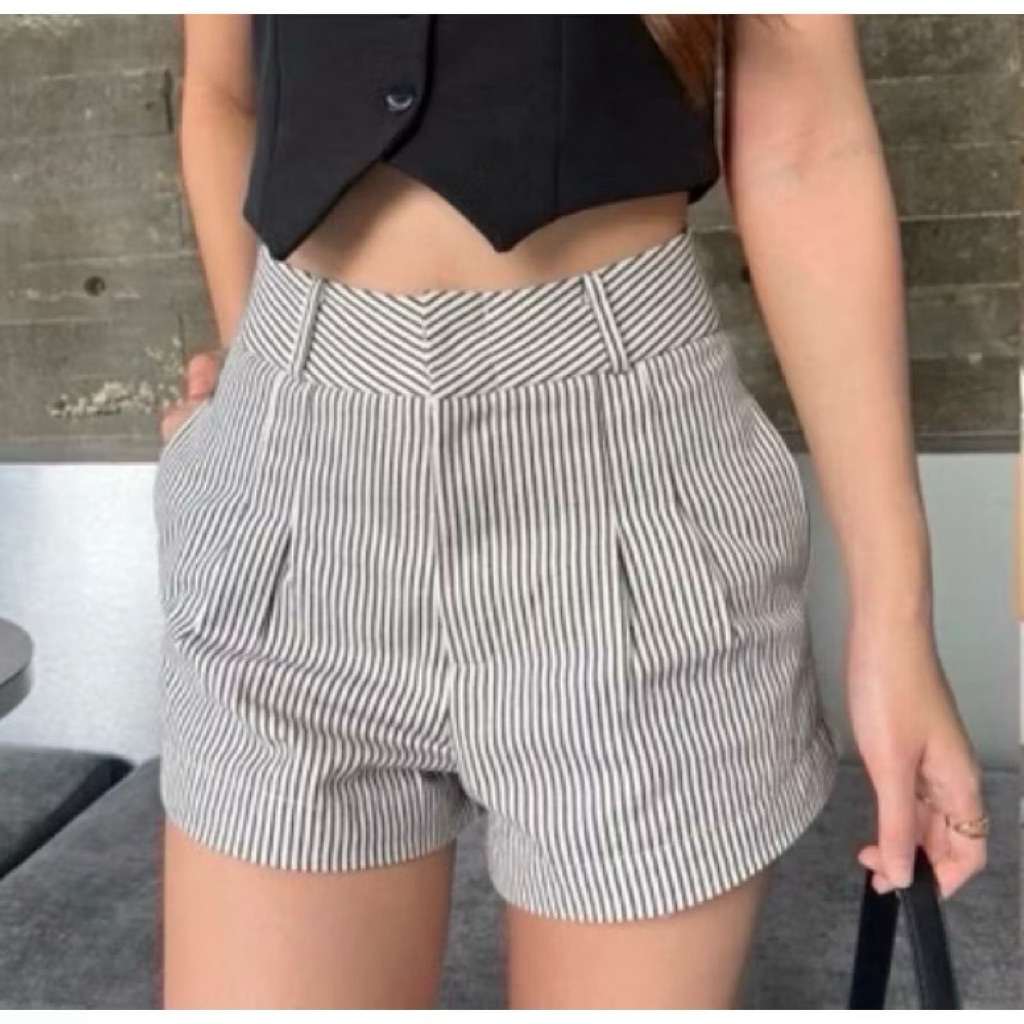 Atipashop - ATIPA STRIPE SHORT PANTS กางเกงขาสั้น ลายทาง size s