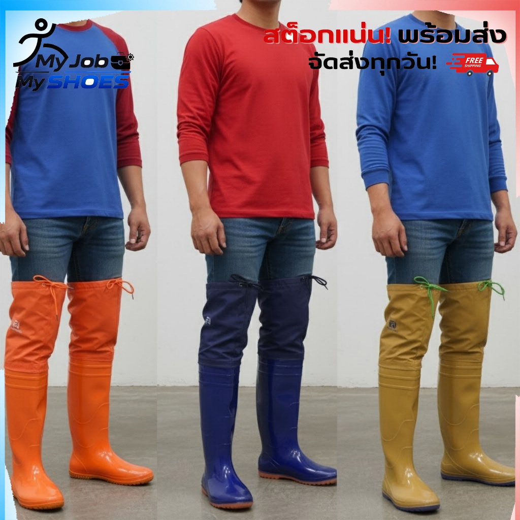 รองเท้าบูท สูงพิเศษ สูง 24 นิ้ว 73-011 บูทกันน้ำ ลุยน้ำ ใส่ดี ใส่ทน
