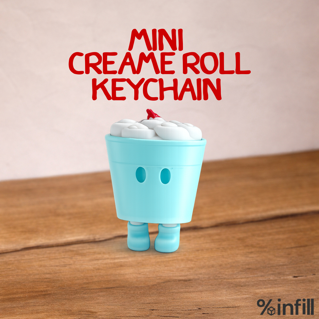 Cream Roll Keychain Zou3D Collectible พวงกุญแจครีมโรล ของสะสม ของขวัญ Percent infill