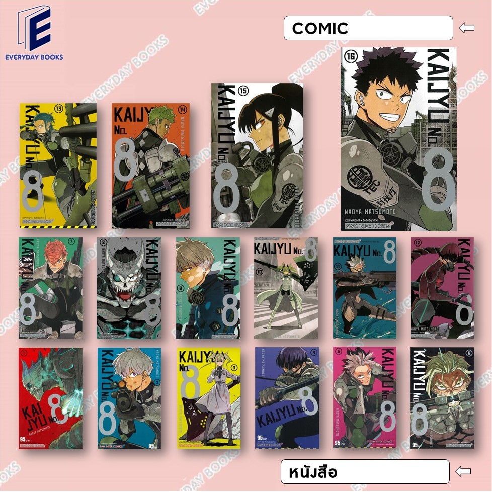 พร้อมส่ง หนังสือ MG KAIJYU No. 8 ล.1-16(จบ)/ตามติดกองกำลังป้องกันหน่วย 3 แยกเล่ม การ์ตูน มังงะ ต่อสู้ ไคจูหมายเลข 8