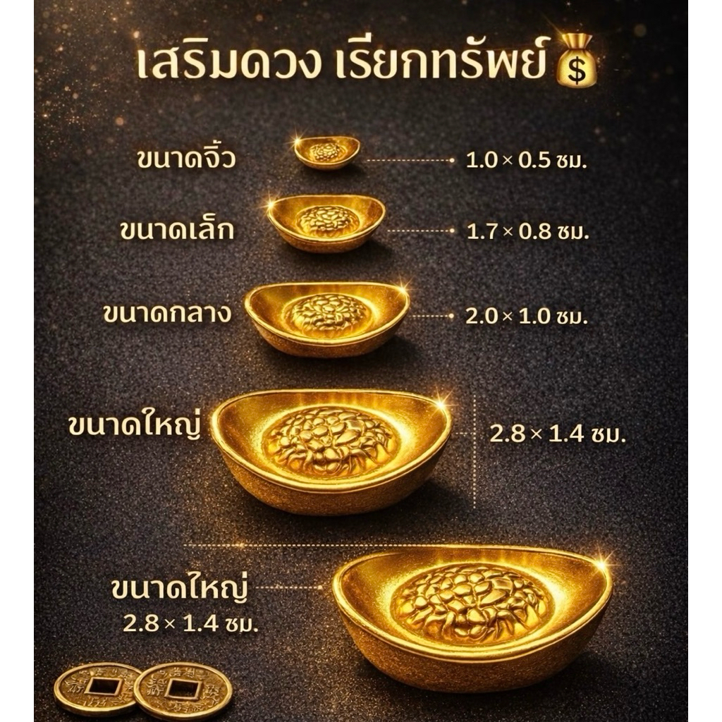 ก้อนทอง กิมตุ้ง เงินจีนโบราณ จีนลิ่มทอง ฮวงจุ้ยเสริมตกแต่งฮวงจุ้ยมงคลโชคดีมี4ขนาด