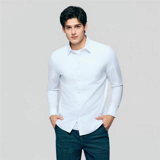 GIORDANO เสื้อเชิ้ตผู้ชาย Men's Slim Pocket Easy Care Shirt 01046005