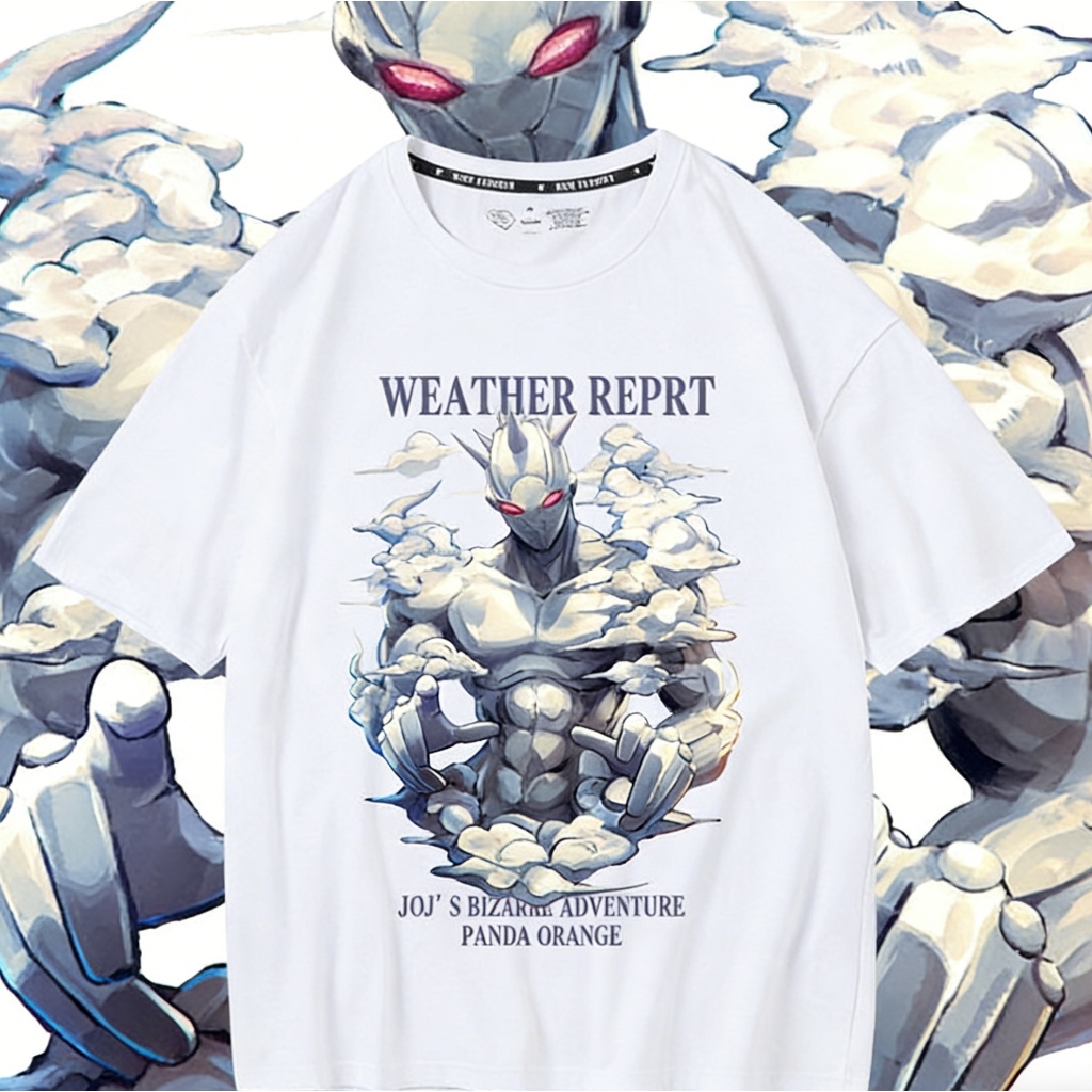 เสื้อยืดลาย Weather Report Stone Ocean JOJO Domenico Pucci สินค้าแอนิเมะฮิต สดชื่น สวมใส่สบาย ทุกเพศ