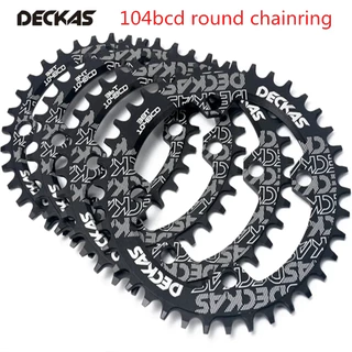 DECKAS 104BCD ใบจานหน้าจักรยานเดี่ยว อลูมิเนียม 7075 สีดำ (ราคา/ชิ้น)