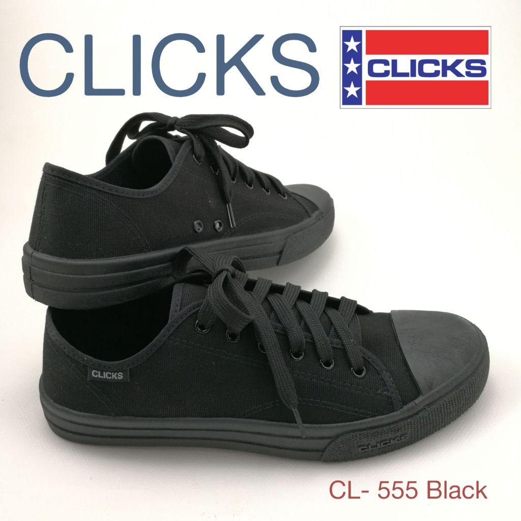 SALEด่วน รองเท้า CLICK ดำล้วน สไตล์เรียบสุภาพใส่ได้ทุกโอกาส ของหลุดสต็อกจำนวนจำกัด หมดแล้วหมดเลย รองเท้าผ้าใบราคาโรงงาน