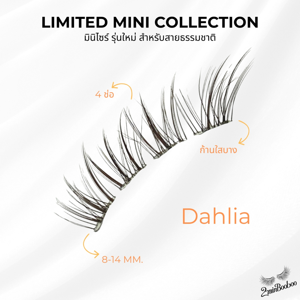 [New!] 2minBooboo ขนตาปลอมรุ่น Dahlia สวยละมุนเป็นธรรมชาติ เบาสบายตา เหมือนขนตาจริง ติดง่าย ไม่โป๊ะ (Dahlia Series)
