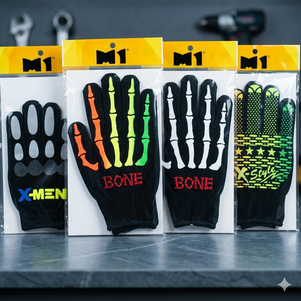 ถุงมือขี่มอไซค์เต็มนิ้ว ตรา M1 เหนียวหนึบ บิดมันส์ มั่นใจ