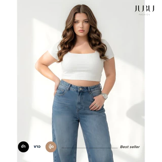 ๋JUBUFASHION เสื้อครอป เสื้อสาวอวบ ผ้าเรย่อนเนื้อนิ่ม ซับใน 2 ชั้น หน้าอก 35-50 นิ้ว ส่งด่วน#487