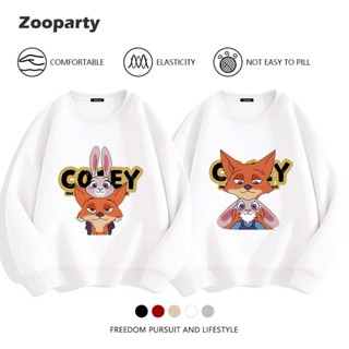 Zootopia คู่รัก ใหม่ Sweatshirts ใส่สบาย ไม่หด ลายพิมพ์การ์ต…