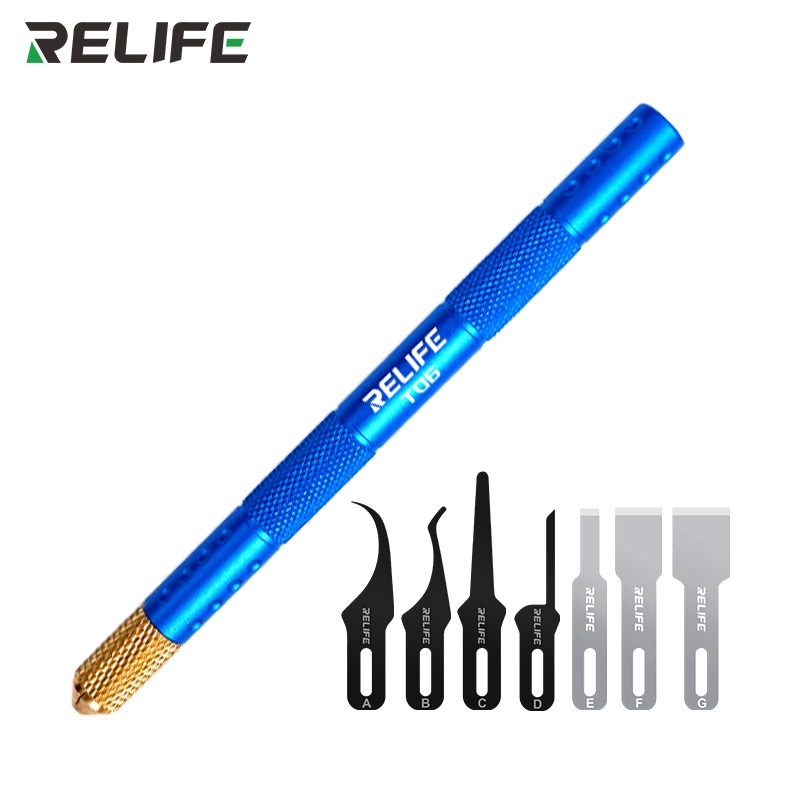ชุดใบมีด RELIFE TK5 8 in 1 มีดลอกกาว ชุดมีดแงะ 8 ชิ้น Pry Tool เครื่องมือลอกกาวเมนบอร์ด ชุดใบมีดแงะ IC CPU ลอกกาว