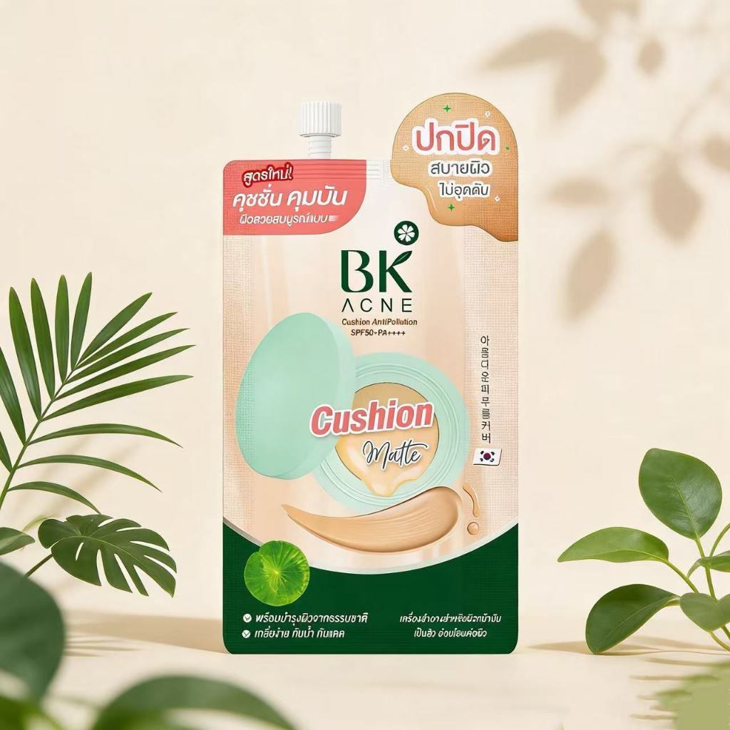 BK Acne Silky Fit Cushion Matt & Moist SPF50+ - BK Acne Cushion ลดรอยแผลเป็นจากสิว บำรุงผิวกระจ่างใส
