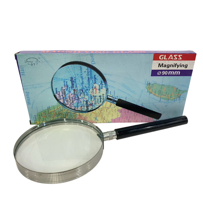 (KTS) แว่นขยายกรอบเงิน Magnifier ขนาด 90 mm. VCC-140