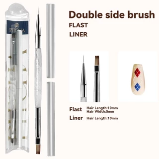 พู่กันเจล 2 หัว 5 ตัวเลือก ORGANAIL/PITCHA 2in1 nail brush ใช้ได้ทั้งวาดลายและทำเล็บเจล