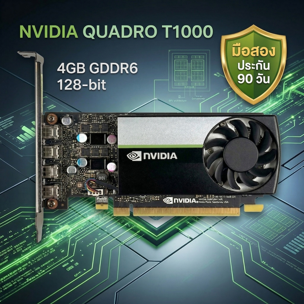 [มือสอง] NVIDIA Quadro T1000 4GB GDDR6 การ์ดจอทำงาน ประกัน 90 วัน