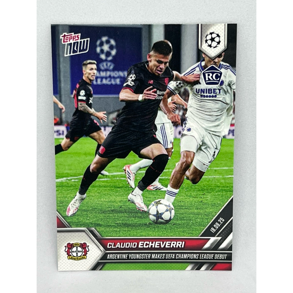 การ์ดฟุตบอล Topps Now 2025 Claudio Echeverri (RC) Bayer Leverkusen #022