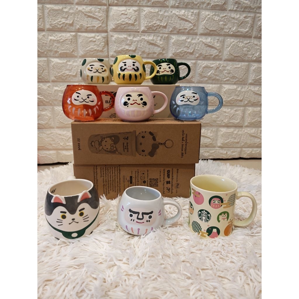Starbucks Japan 2022 New Year​ Daruma, Cat​ Bearista, Mout Fuji​ Mugs​ Glass