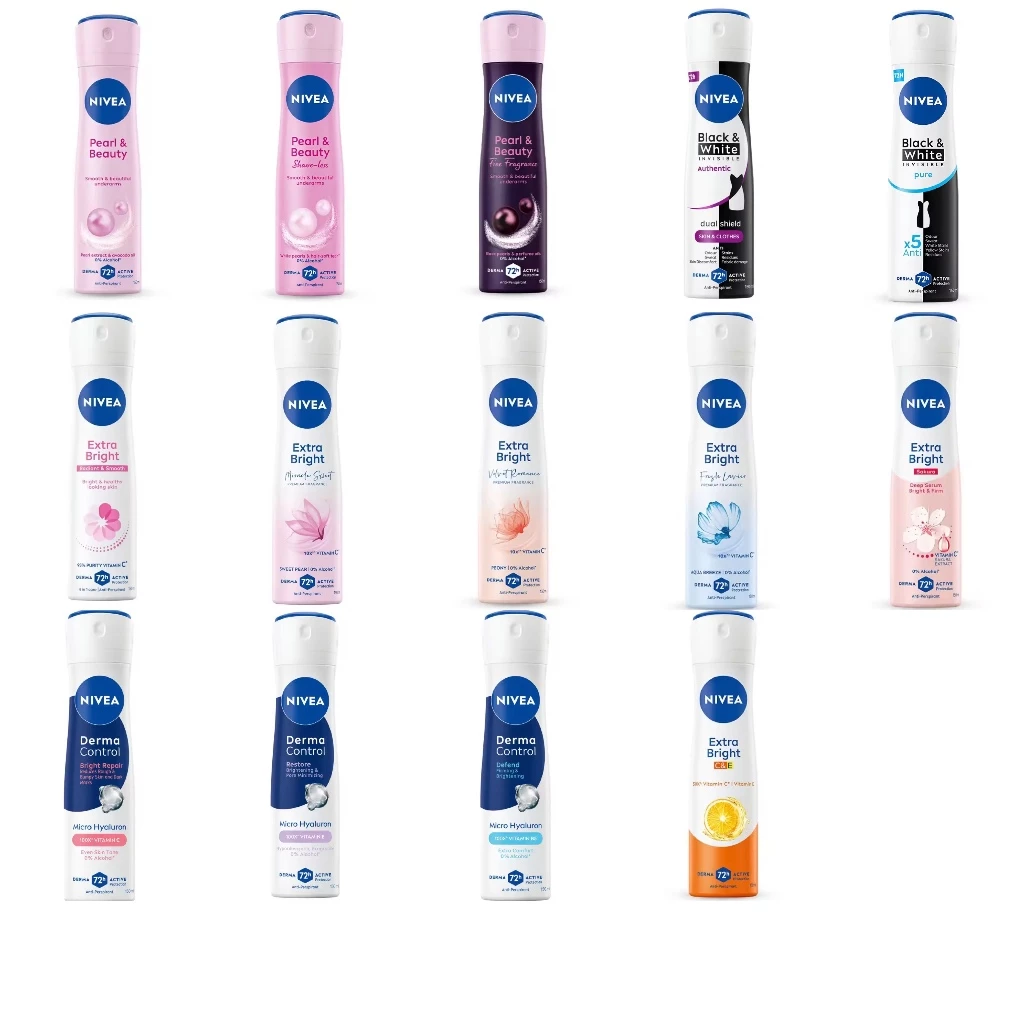 นีเวีย เพิร์ล แอนด์ บิวตี้ สเปรย์ 150 มล. NIVEA Deo Pearl and Beauty Spray 150 ml./white/fresh/C&E