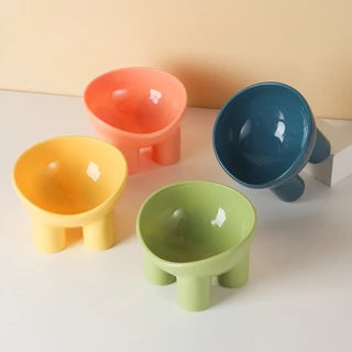 ชามอาหารสัตว์เลี้ยง ชามแมวยกสูง ชามอาหารหมา Pet Food Bowl มี 4 สีพาสเทล