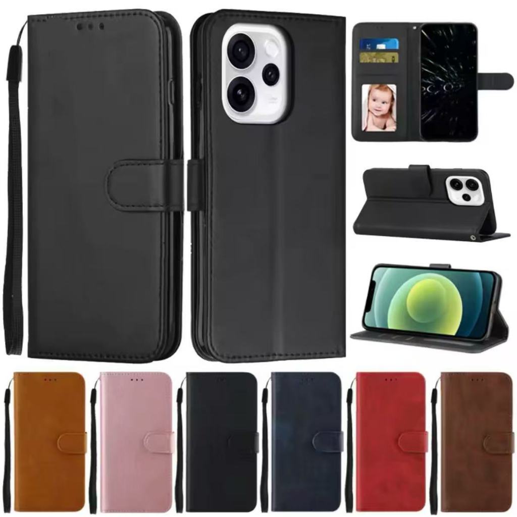 เคสแบบพับได้สำหรับ Oppo Reno15 Reno15F Reno15Pro Reno15ProMax เคสกระเป๋าหนัง ใส่บัตร ป้องกันโทรศัพท์ แม่เหล็กล็อค แถมสาย
