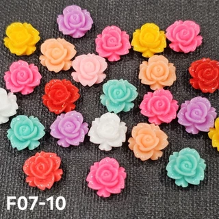 F07 ดอกกุหลาบ ขนาด 8-12 มิล จำนวน 50 ชิ้น