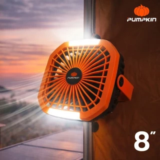 PUMPKIN 50612 พัดลมพกพาไร้สาย 8 นิ้ว 2 IN 1 พร้อมไฟ LED