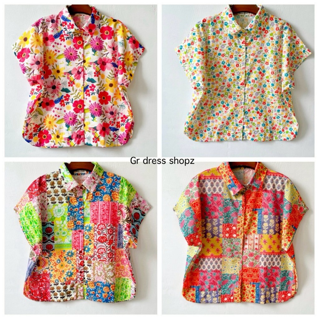 ป้าย June Shop เสื้อผ้าคอตตอนพิมพ์ลายหน้าผ้า 46 นิ้ว อกจริงไม่ อก 42-44 นิ้ว ใส่ได้ค่ะ ยาว 22 นิ้ว