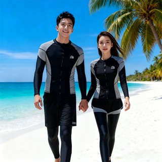 ชุดว่ายน้ำชายและหญิง แขนยาวกันUV ชุดว่ายน้ำ3ชิ้น 4ชิ้น เนื้อ…