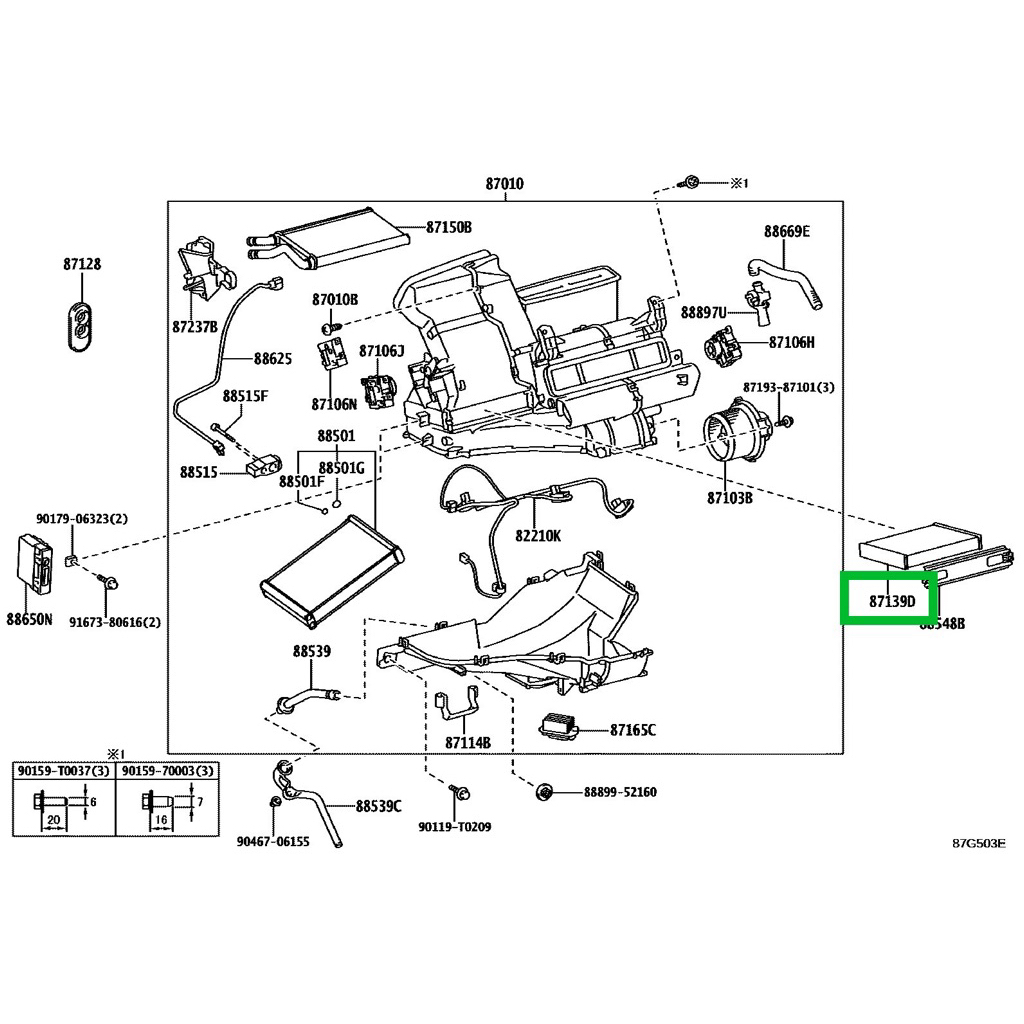 กรองแอร์ KUN51 NCP93 ZZE14# ACV40 Yaris 2017