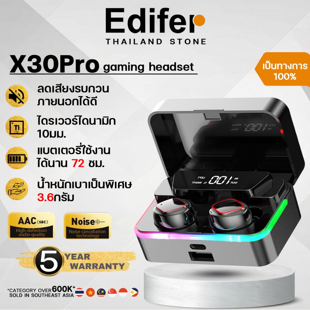 รับประกัน5ปี หูฟังบลูทูธ ซึ่งเป็นหูฟังเล่นเกมอย่างเช่นเกม PUBGและ LOL หูฟังแท้ หูฟังเกมมิ่ง หูฟังอินเอียร์ หูฟังเบสหนักๆ