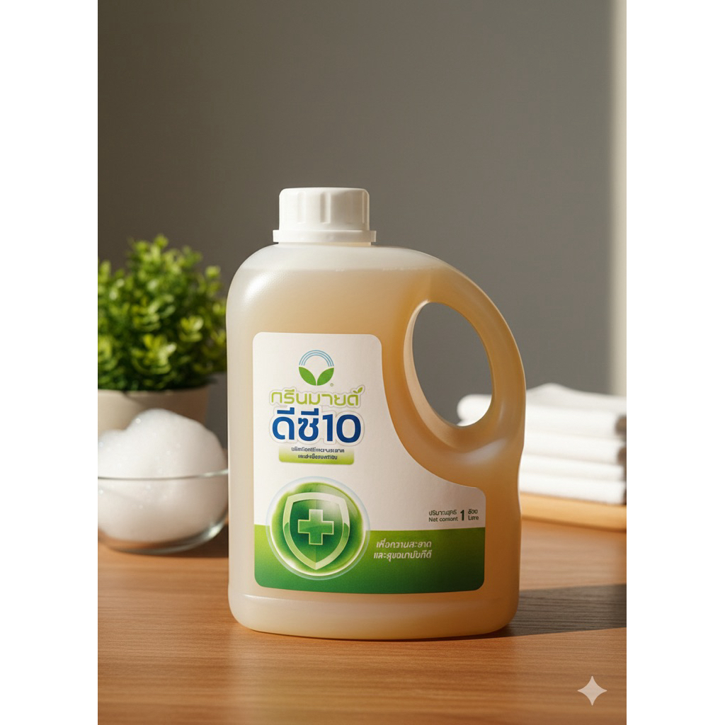 น้ำยาทำความสะอาดและฆ่าเชื้อแบคทีเรีย  กรีนมายด์ ดีซี 10 ขนาด 1 ลิตร (DC10 cleaner & sanitizer)