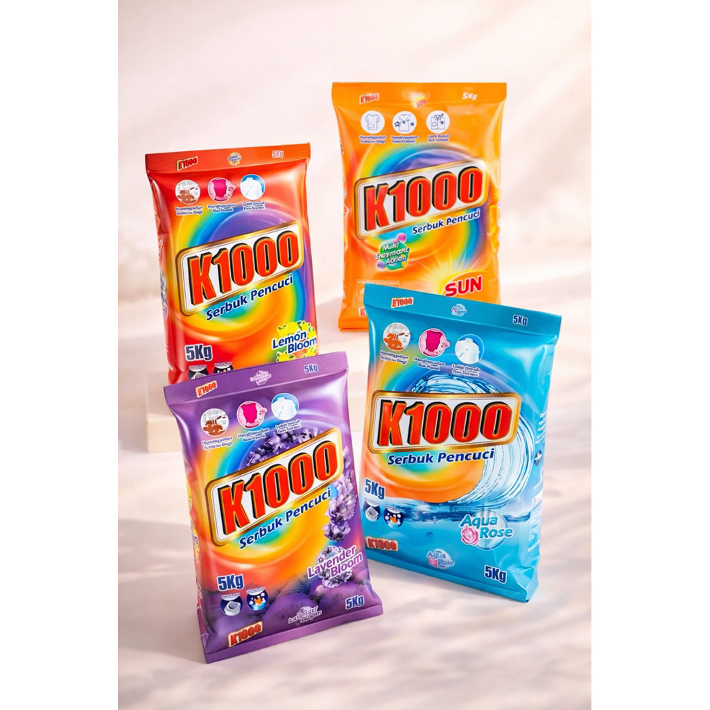 ผงซักฟอกK1000 ถุง5กิโลกรัม ผงซักฟอกนำเข้า ราคาถูก