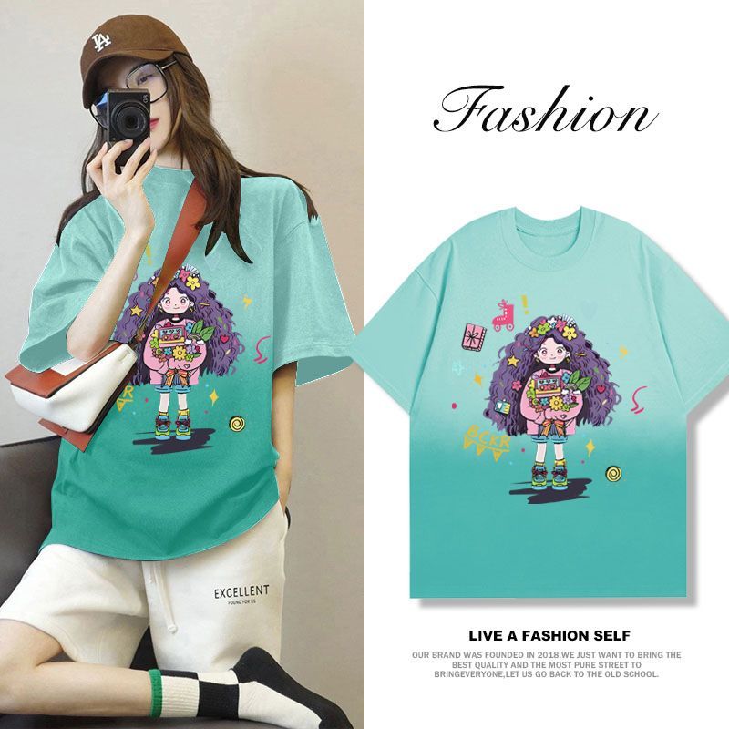 เสื้อมัดย้อมไซส์ใหญ่ อก 60 oversize เสื้อผ้าสาวอวบน่ารักๆ เสื้อโอเวอร์ไซส์ผู้หญิงวินเทจสไตล์เกาหลี ผ้าใส่สบายโมนิ่ม 3XL