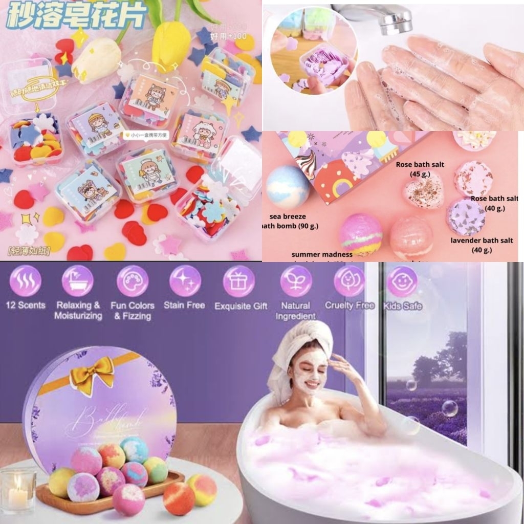 พร้อมส่ง 👉 สบู่ล้างมือ สบู่ทำฟอง Bubble  บาธบอม Bath Bombs กลิ่นหอม ลายน่ารักๆ **คละลายพร้อมกล่อง**